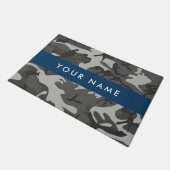Gray Camouflage Pattern, Your name, Personalize Fußmatte (Schrägansicht)