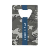Gray Camouflage Pattern, Your name, Personalize Geldbeutel Flaschenöffner (Vorderseite)