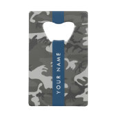 Gray Camouflage Pattern, Your name, Personalize Geldbeutel Flaschenöffner (Rückseite)