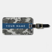 Gray Camouflage Pattern, Your name, Personalize Gepäckanhänger (Vorderseite horizontal)