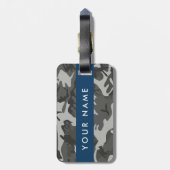 Gray Camouflage Pattern, Your name, Personalize Gepäckanhänger (Rückseite vertikal)