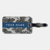 Gray Camouflage Pattern, Your name, Personalize Gepäckanhänger (Rückseite horizontal)