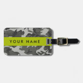 Gray Camouflage Pattern, Your name, Personalize Gepäckanhänger (Vorderseite horizontal)