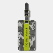 Gray Camouflage Pattern, Your name, Personalize Gepäckanhänger (Vorderseite vertikal)