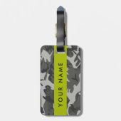 Gray Camouflage Pattern, Your name, Personalize Gepäckanhänger (Rückseite vertikal)