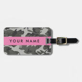 Gray Camouflage Pattern, Your name, Personalize Gepäckanhänger (Vorderseite horizontal)