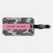 Gray Camouflage Pattern, Your name, Personalize Gepäckanhänger (Rückseite horizontal)