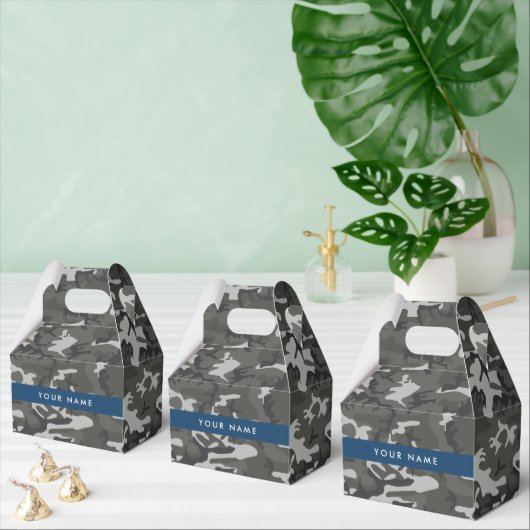 Gray Camouflage Pattern, Your name, Personalize Geschenkschachtel (Zahlreiche)