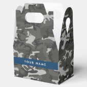 Gray Camouflage Pattern, Your name, Personalize Geschenkschachtel (Geöffnet)