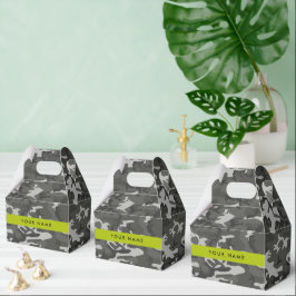 Gray Camouflage Pattern, Your name, Personalize Geschenkschachtel