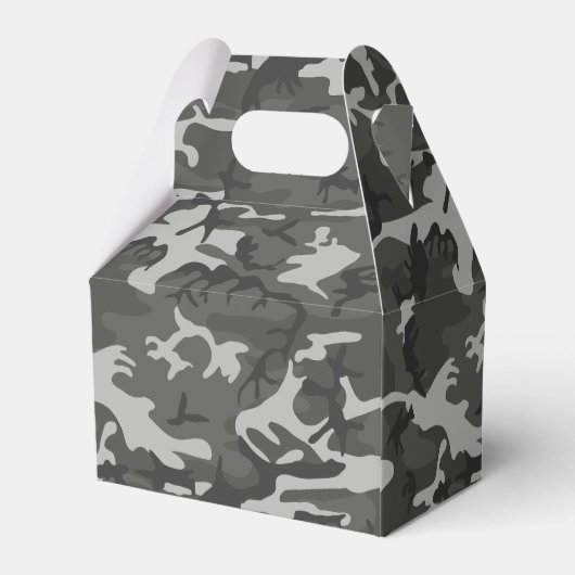 Gray Camouflage Pattern, Your name, Personalize Geschenkschachtel (Rückseite)