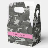 Gray Camouflage Pattern, Your name, Personalize Geschenkschachtel (Geöffnet)