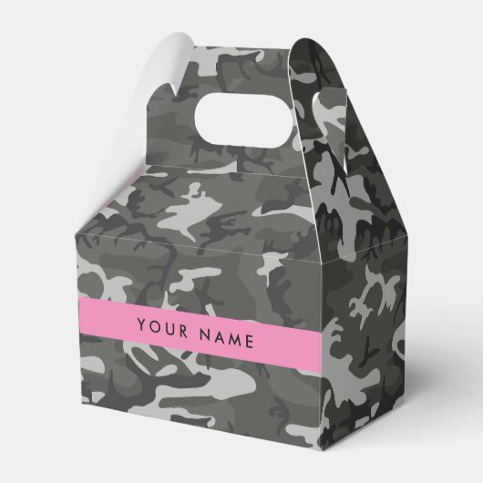 Gray Camouflage Pattern, Your name, Personalize Geschenkschachtel (Vorderseite)