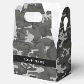 Gray Camouflage Pattern, Your name, Personalize Geschenkschachtel (Geöffnet)