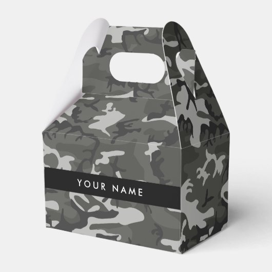 Gray Camouflage Pattern, Your name, Personalize Geschenkschachtel (Vorderseite)