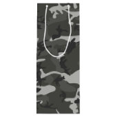 Gray Camouflage Pattern, Your name, Personalize Geschenktüte Für Weinflaschen (Rückseite)
