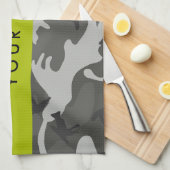 Gray Camouflage Pattern, Your name, Personalize Geschirrtuch (Viertel Falte)