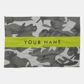Gray Camouflage Pattern, Your name, Personalize Geschirrtuch (Horizontal)