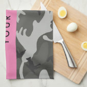 Gray Camouflage Pattern, Your name, Personalize Geschirrtuch (Viertel Falte)
