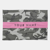 Gray Camouflage Pattern, Your name, Personalize Geschirrtuch (Horizontal)