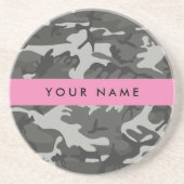 Gray Camouflage Pattern, Your name, Personalize Getränkeuntersetzer (Vorne)