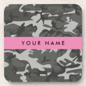 Gray Camouflage Pattern, Your name, Personalize Getränkeuntersetzer (Vorderseite)