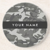 Gray Camouflage Pattern, Your name, Personalize Getränkeuntersetzer (Vorne)