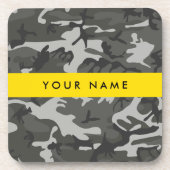 Gray Camouflage Pattern, Your name, Personalize Getränkeuntersetzer (Vorderseite)