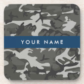 Gray Camouflage Pattern, Your name, Personalize Getränkeuntersetzer (Vorderseite)