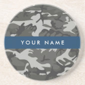 Gray Camouflage Pattern, Your name, Personalize Getränkeuntersetzer (Vorne)