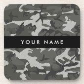 Gray Camouflage Pattern, Your name, Personalize Getränkeuntersetzer (Vorderseite)