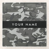 Gray Camouflage Pattern, Your name, Personalize Glasuntersetzer (Vorderseite)