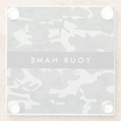 Gray Camouflage Pattern, Your name, Personalize Glasuntersetzer (Rückseite)