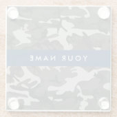Gray Camouflage Pattern, Your name, Personalize Glasuntersetzer (Rückseite)