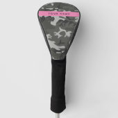 Gray Camouflage Pattern, Your name, Personalize Golf Headcover (Vorderseite)