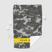 Gray Camouflage Pattern, Your name, Personalize Golfhandtuch (Insitu)