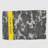 Gray Camouflage Pattern, Your name, Personalize Golfhandtuch (Horizontal)
