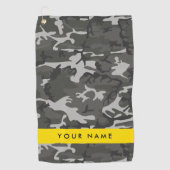Gray Camouflage Pattern, Your name, Personalize Golfhandtuch (Vorderseite)