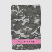 Gray Camouflage Pattern, Your name, Personalize Golfhandtuch (Vorderseite)