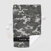 Gray Camouflage Pattern, Your name, Personalize Golfhandtuch (Insitu)