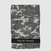 Gray Camouflage Pattern, Your name, Personalize Golfhandtuch (Vorderseite)