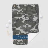 Gray Camouflage Pattern, Your name, Personalize Golfhandtuch (Insitu)