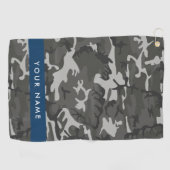 Gray Camouflage Pattern, Your name, Personalize Golfhandtuch (Horizontal)