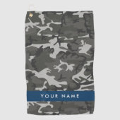 Gray Camouflage Pattern, Your name, Personalize Golfhandtuch (Vorderseite)