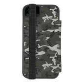 Gray Camouflage Pattern, Your name, Personalize Incipio iPhone Geldbeutel-Hülle (Folio Rückseite)