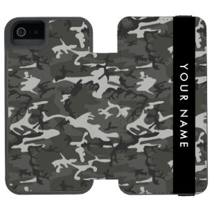 Gray Camouflage Pattern, Your name, Personalize Incipio Watson™ iPhone 5 Geldbörsen Hülle