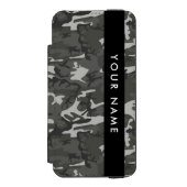 Gray Camouflage Pattern, Your name, Personalize Incipio iPhone Geldbeutel-Hülle (Folio Vorderseite)