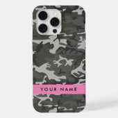 Gray Camouflage Pattern, Your name, Personalize iPhone Hülle (Rückseite)