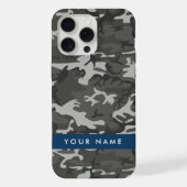 Gray Camouflage Pattern, Your name, Personalize iPhone Hülle (Rückseite)