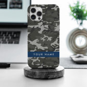 Gray Camouflage Pattern, Your name, Personalize iPhone Hülle